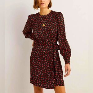 BODEN Wrap Skirt Mini Dress Red Tulip 12R